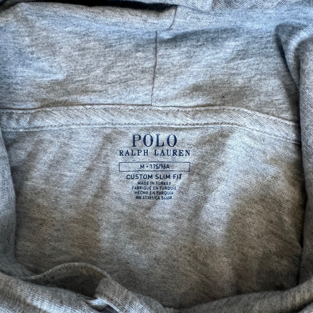 Polo Ralph Lauren Men’s Gray Hoodie Size M Classic Pony Logo Pullover Sweatshirt - Picture 3 of 3